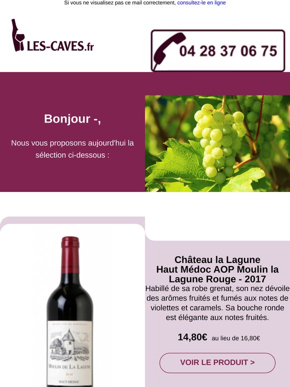 Aujourd'hui Château la Lagune - Haut Médoc Moulin la Lagune et Paul Jaboulet Aîné - Côtes du Rhône - Parallèle 45 BIO