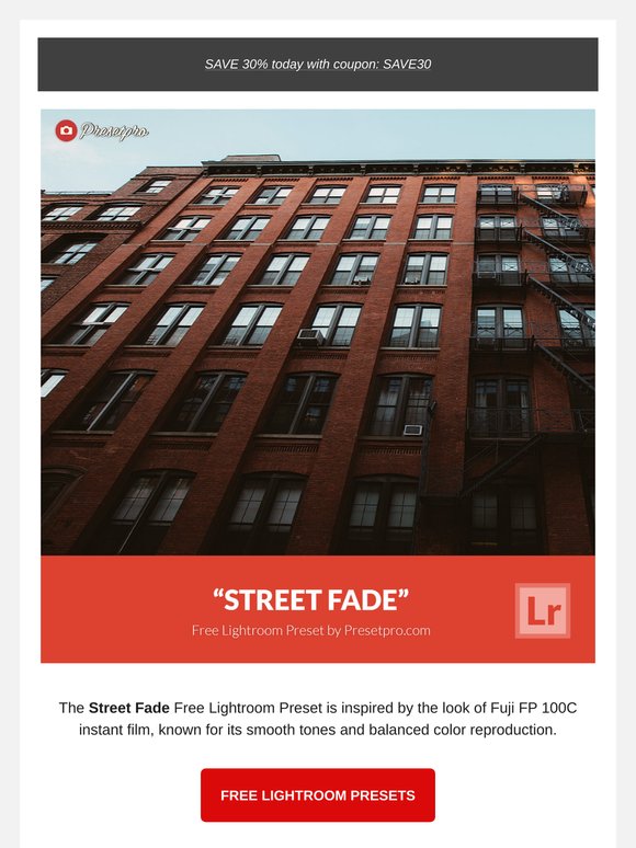 FREE Lightroom Presets "Street Fade"