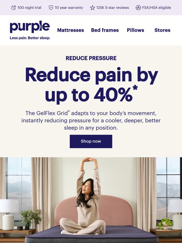 Less pressure = less pain