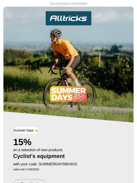 Summer Days ☀️: cycling equipment in summer mode!