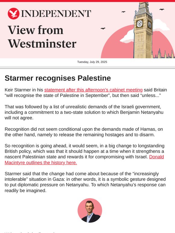Starmer recognises Palestine