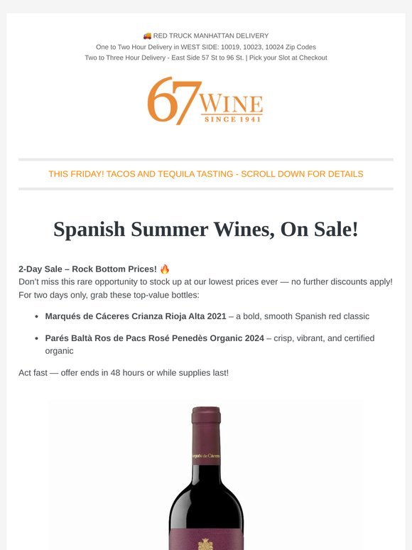 Spanish Summer - Caceres 33% Off and Pares Balta Organic Rose 32% Off!
