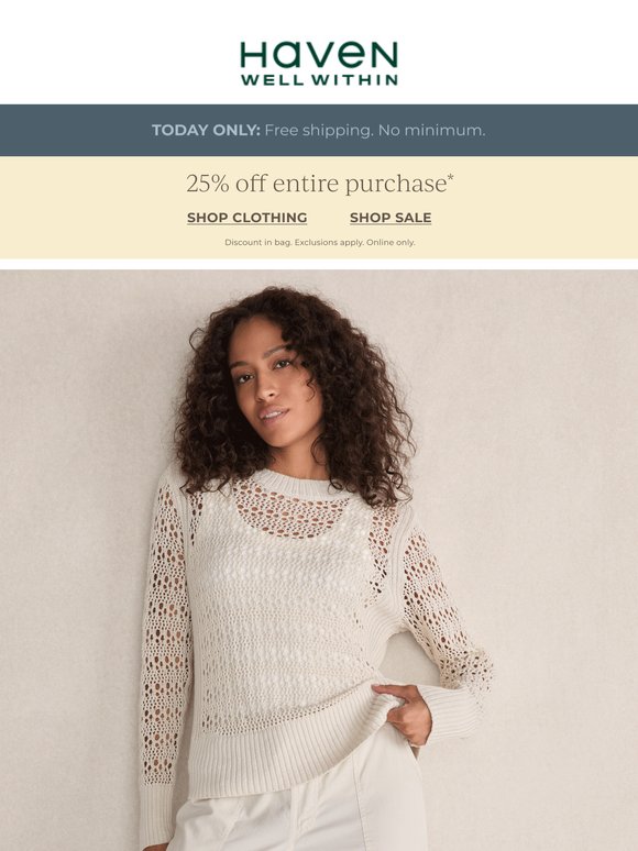 TODAY ONLY: Free shipping. No minimum!