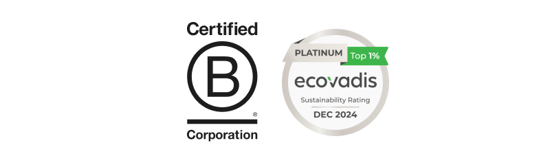Certified B Corporation and Ecovadis Platinium 2024 (Top 1%)