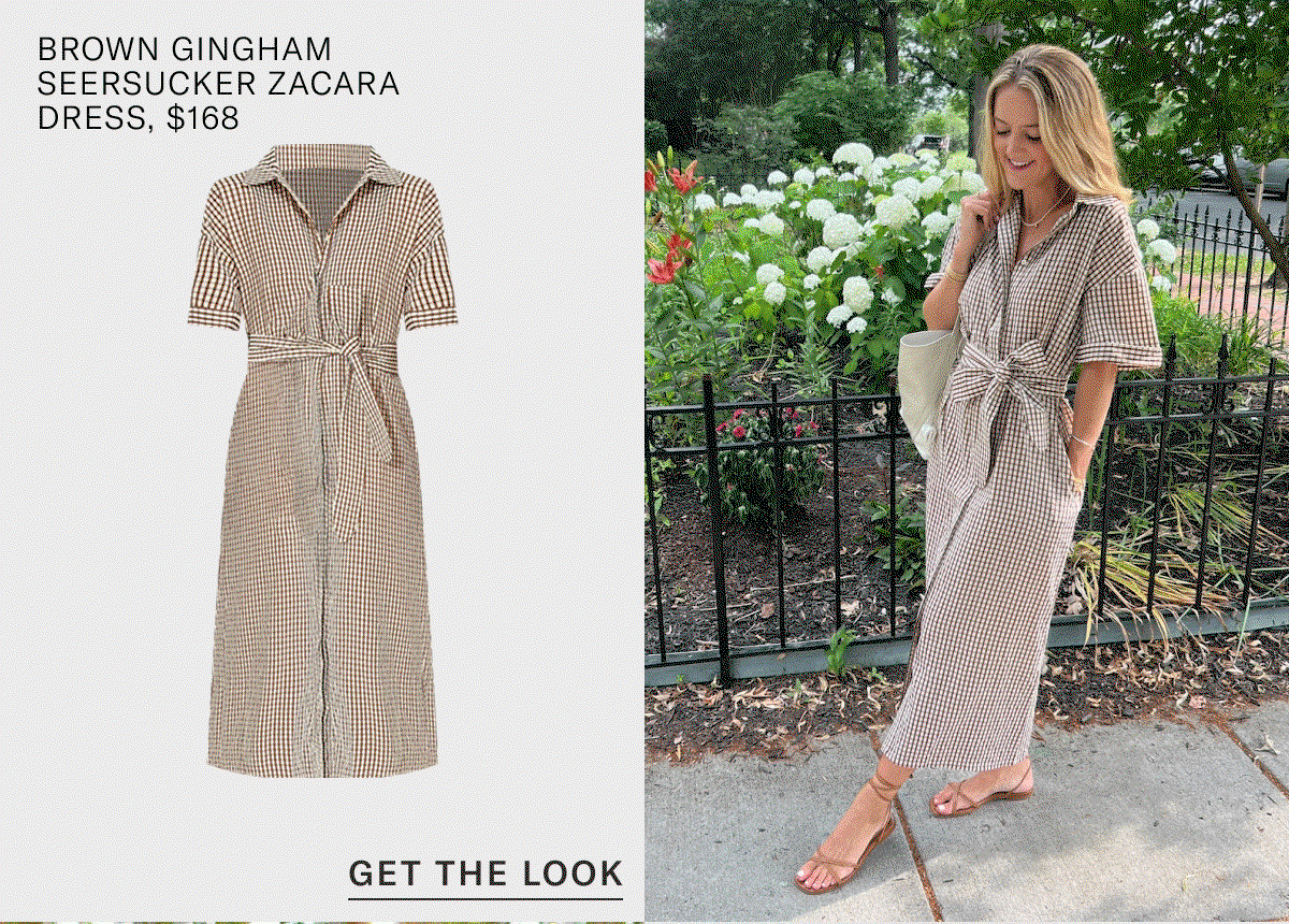 brown gingham seersucker zacara dress Brown Gingham Dress Set – Little Sugar main image 1
