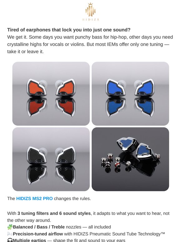 One Earphone, Six Sounds: Tune MS2 PRO to Your Taste