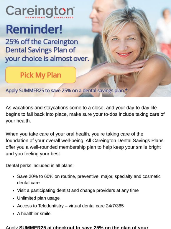 Last chance! Save 25% on your summer smile.