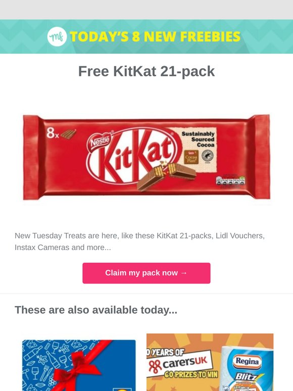 Free KitKat 21-pack