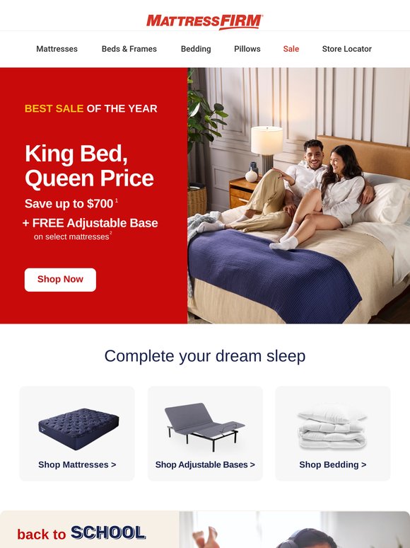 It’s our BEST sale of the year! King bed, queen price—your sleep, solved 😴
