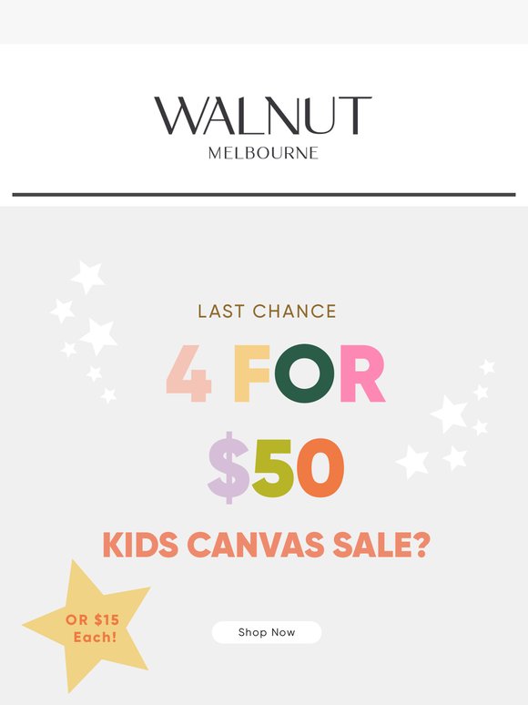 4 for $50 Kids Canvas Sale | LAST CHANCE TO SHOP!