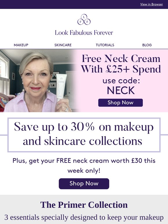 Save up to 30% PLUS get a FREE neck cream worth £30