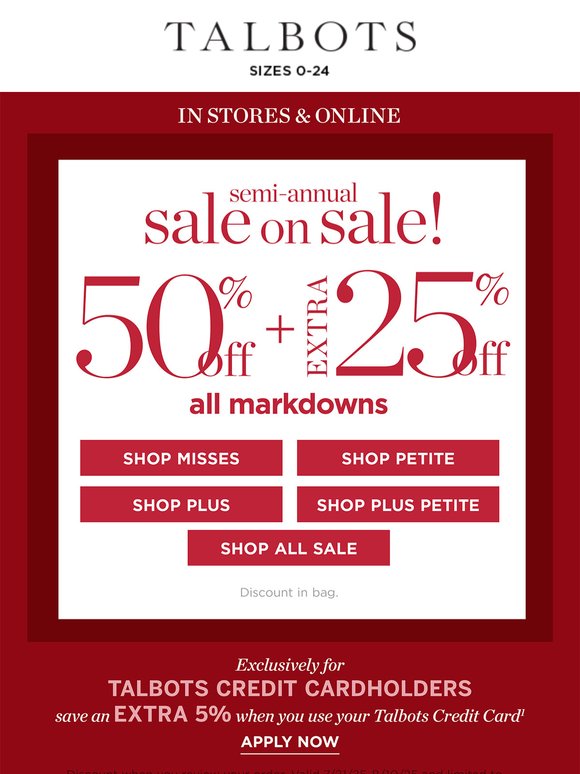 COOL OFF! Extra 50% + 25% off wear-now markdowns