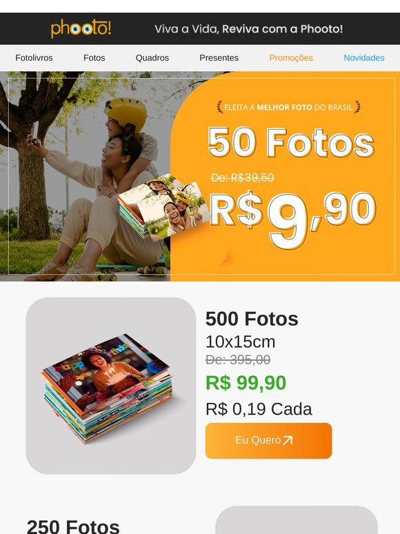 Oferta relâmpago: 50 fotos por R$0,19 – Corre!😍