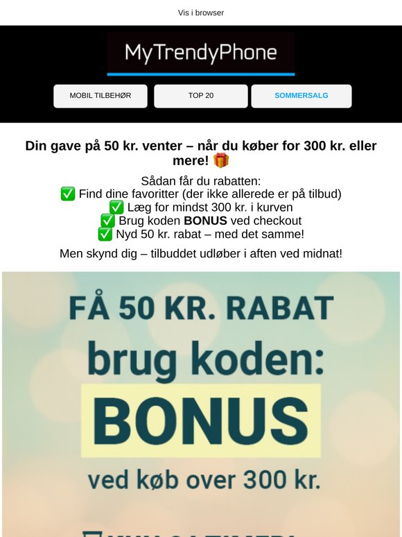 Her er 50 kr. bare fordi du er dig 💛