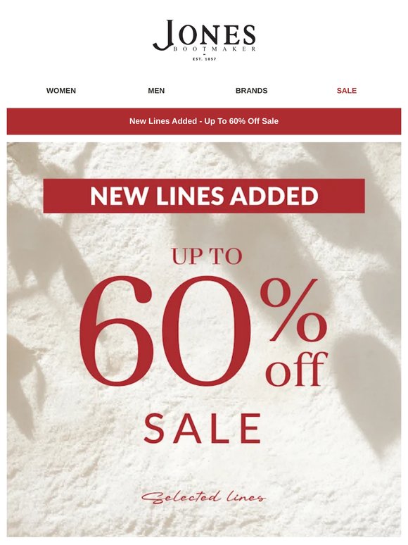 Don't miss out: New lines added to sale!