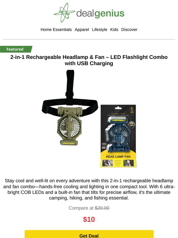 Hands-Free Light + Cool Breeze? Yes, Please