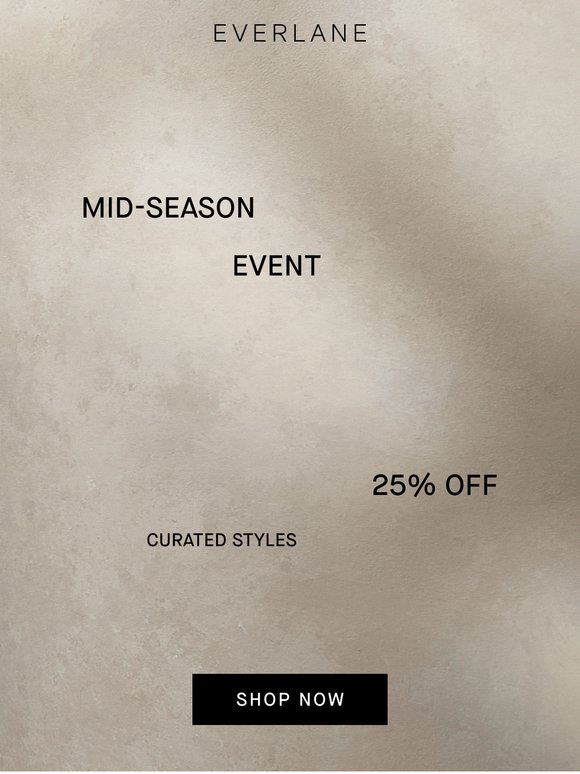 25% Off: Mid-Season Event
