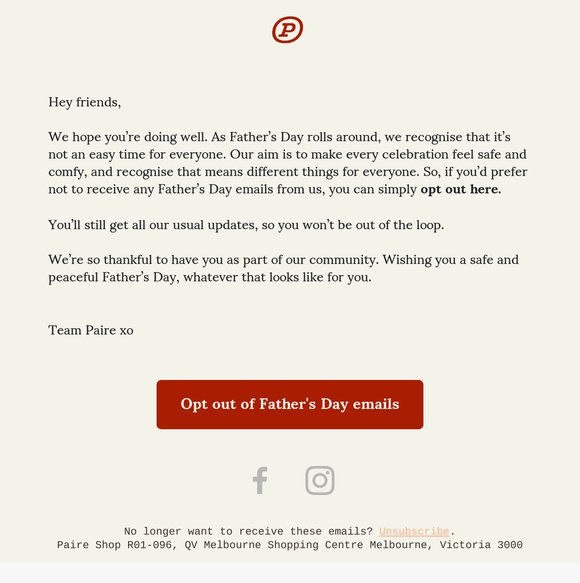 Don’t want to see Father’s Day emails this year?