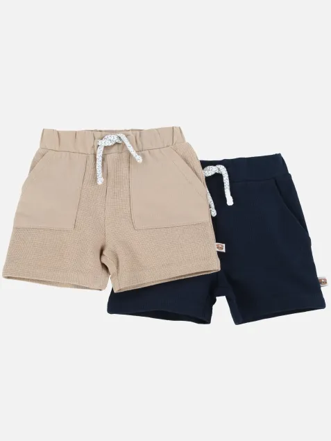 Baby Jungen 2er Pack Shorts mit bunter Kordel
