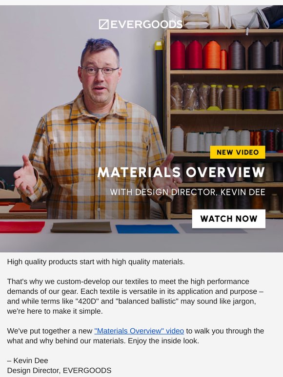 New Video: Materials Overview