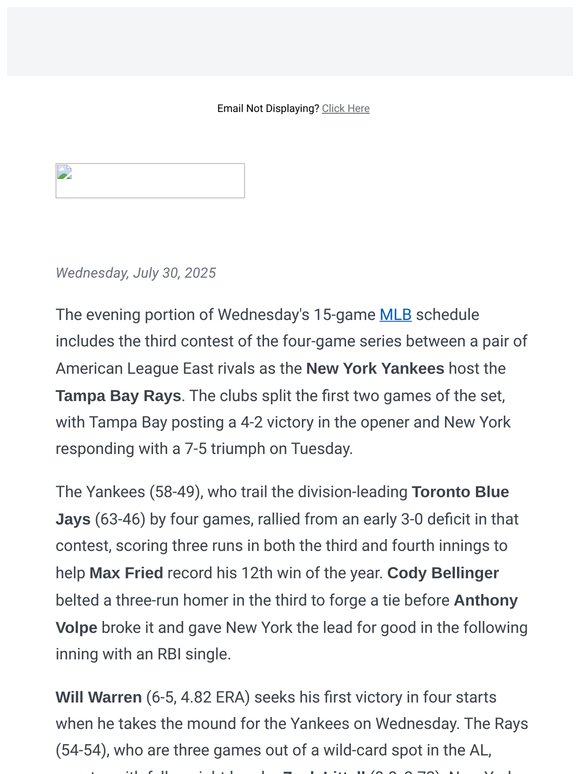 What to watch Wednesday night: Rays vs. Yankees, WNBA and Leagues Cup best bets