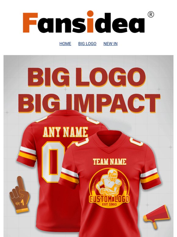 🏈Take Over the Field with a Big Logo Jersey👍