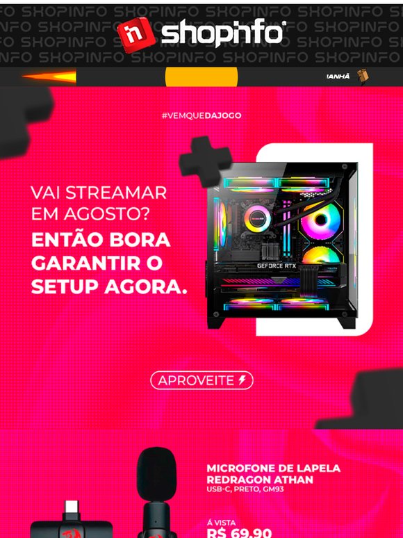 🎥 Agosto tá aí: já montou seu setup de streamer?