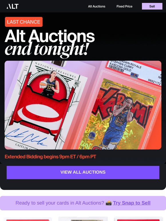 Alt Auctions close tonight 🚨