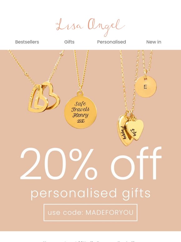 Just landed - 20% off all personalised