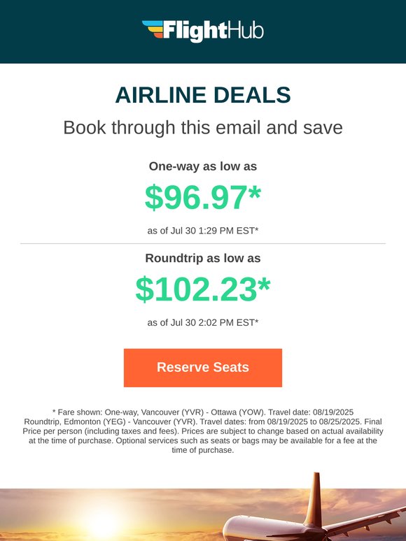 ✈ Major Airline Deals: Fly from $96.97