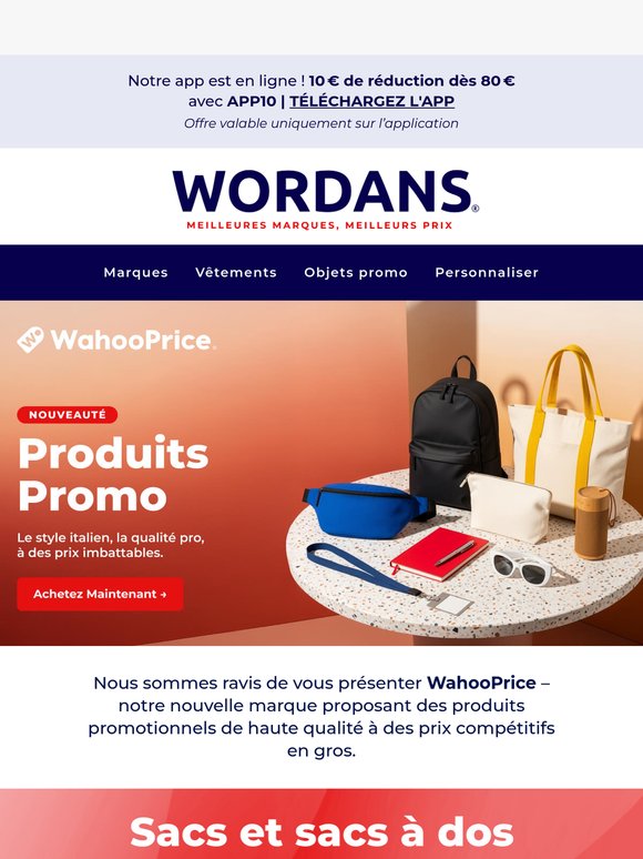 NOUVEAU : WahooPrice – Produits promotionnels premium à prix de gros