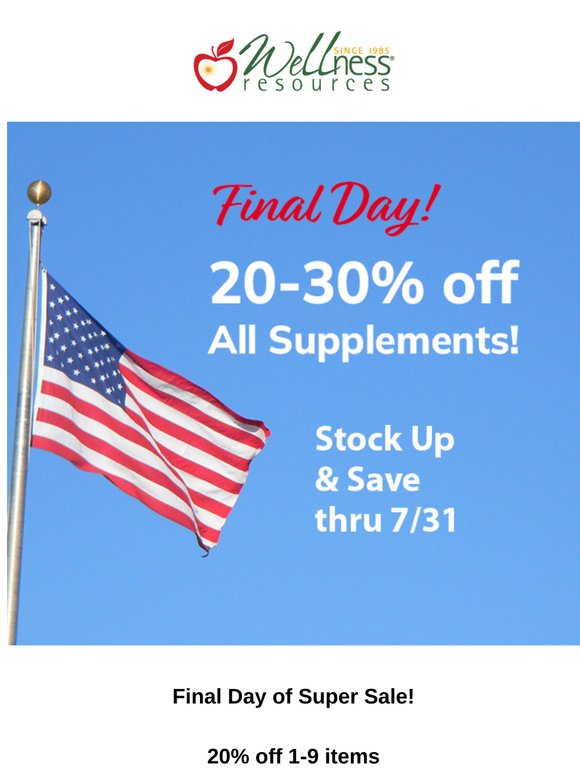Super Sale Ends Today!
