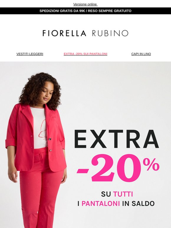 EXTRA -20% su tutti i pantaloni in saldo 👛