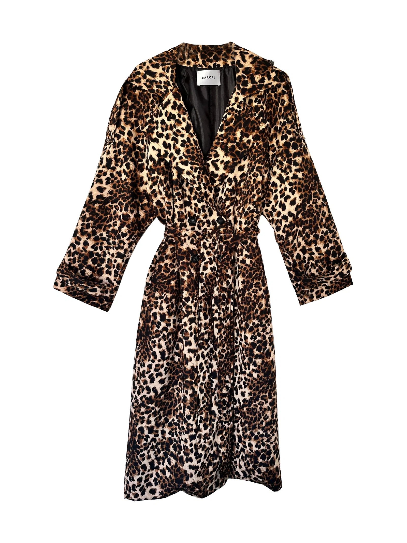 Image of Aria Double Breasted Trench- Leopard