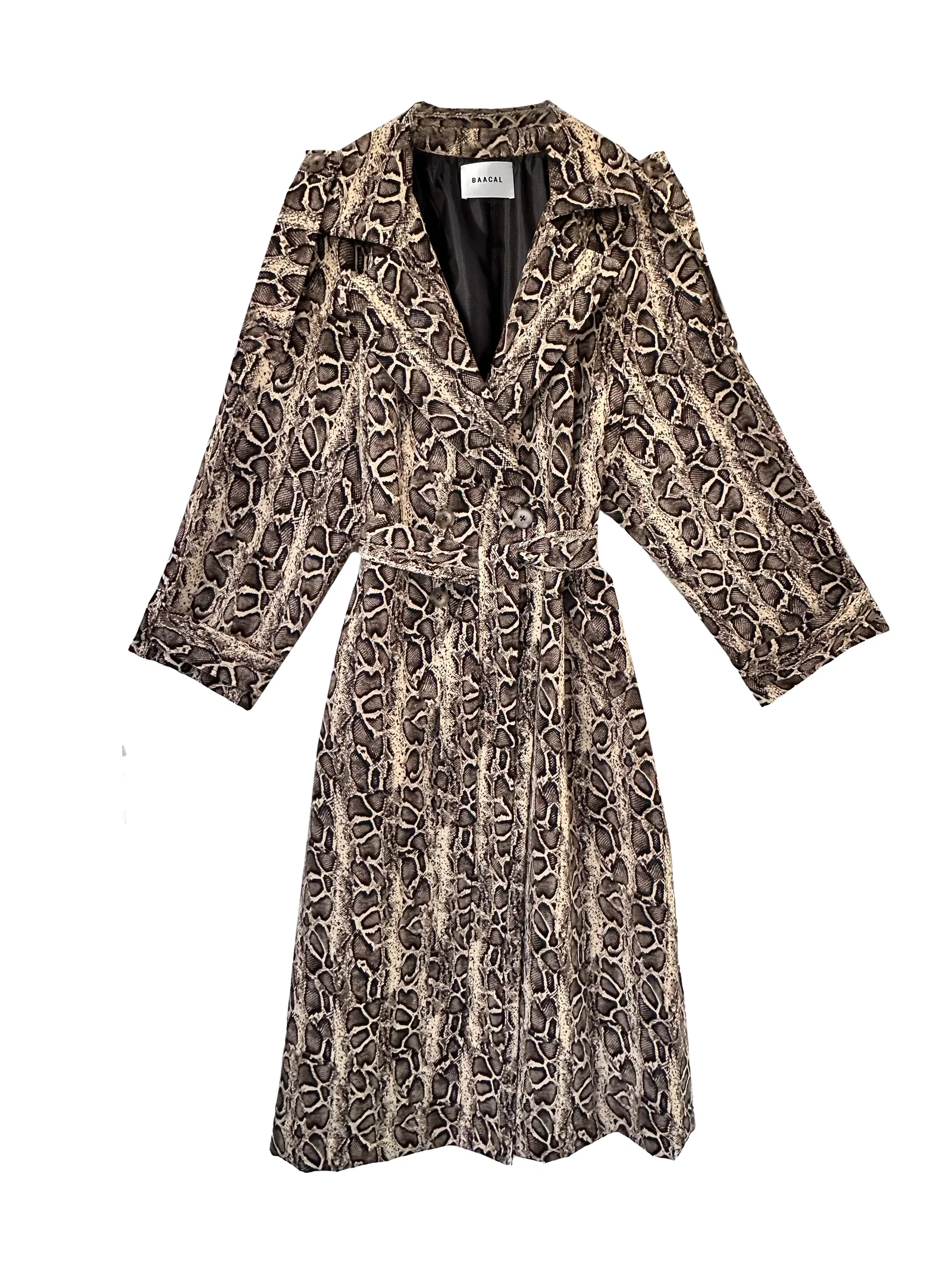Image of Aria Double Breasted Trench- Python