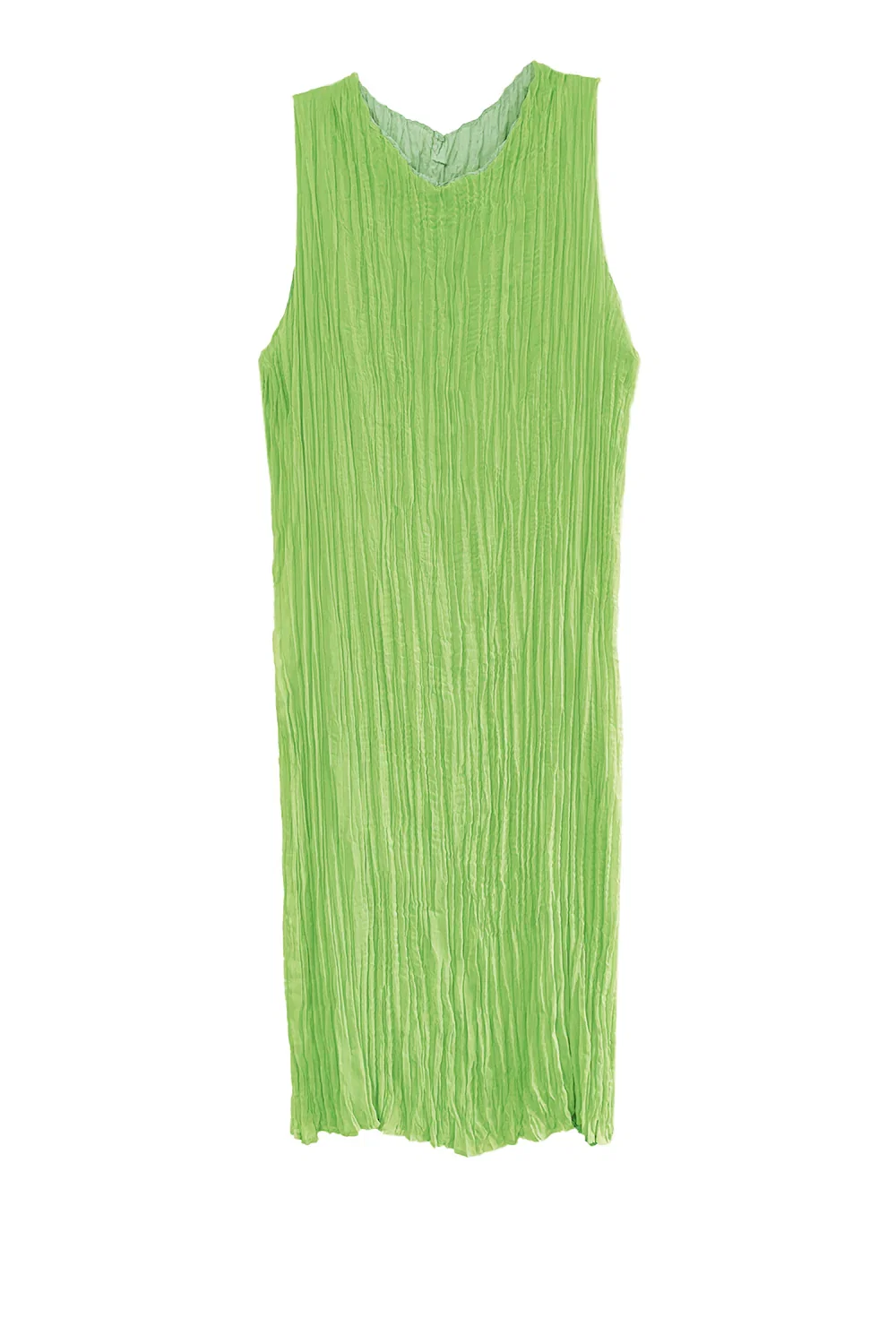 Image of Jaya Pleated Dress- Reversible Lime/ Sage Green