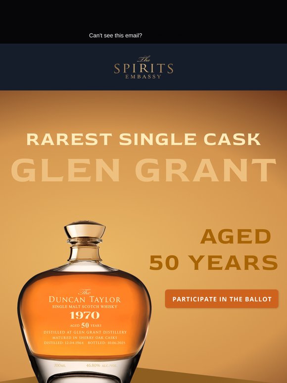 Your Ballot invitation: The Rarest Glen Grant 1970