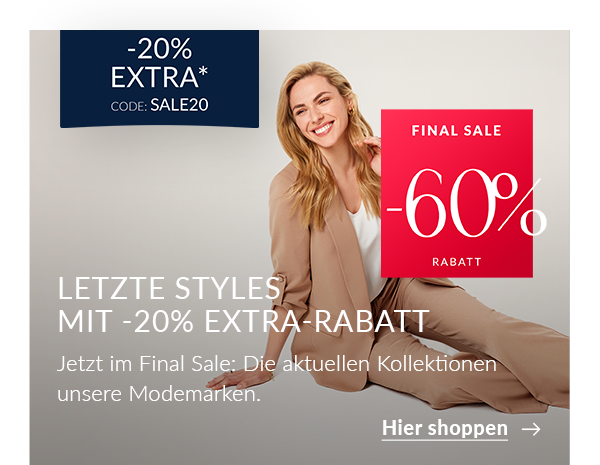 Final Sale: Bis zu -60% Rabatt + 20% Gutschein