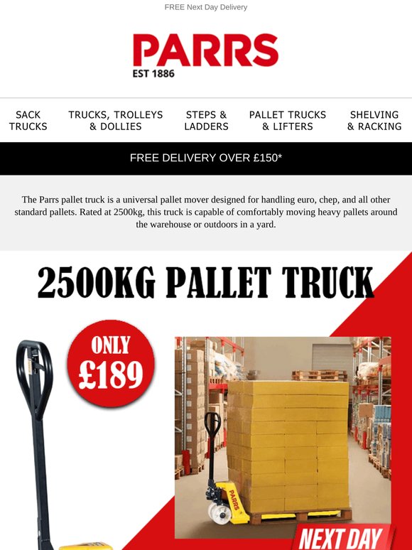 Best Deal Yet: Heavy-Duty Pallet Truck for Only £189