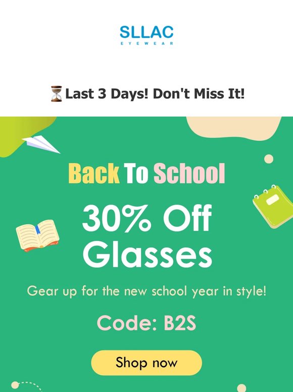 ⏳Last 3 Days! Don't Miss the 30% off Glasses Discount!