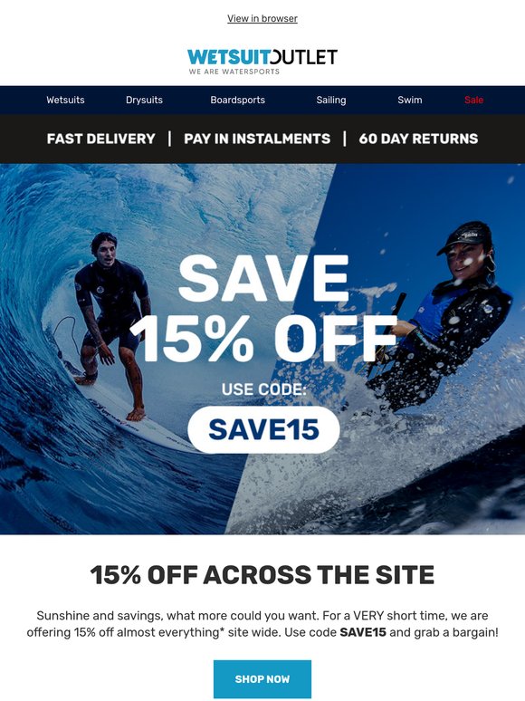 Want 15% off site wide? Code inside to save
