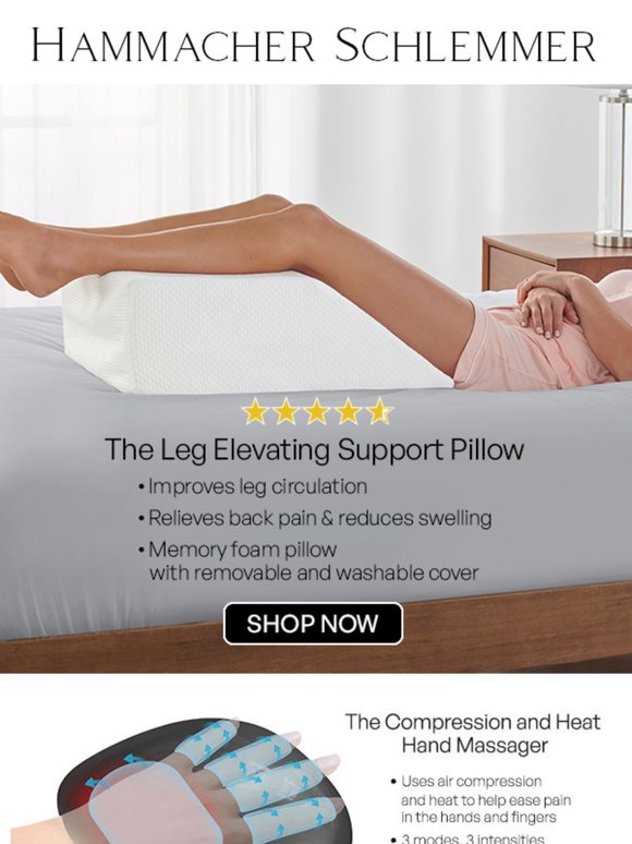 Hammacher Schlemmer: The Leg Elevating Support Pillow | Milled