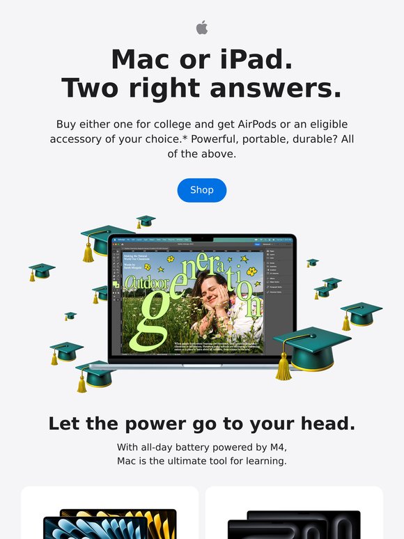💻 Limited time: Save on Mac and iPad, get AirPods or an accessory.