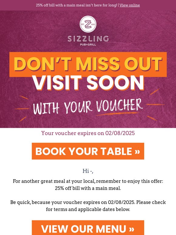 Your voucher is expiring