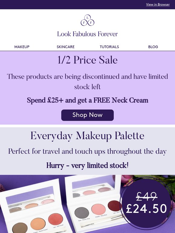 ½ Price Sale: Hurry, Limited Stock