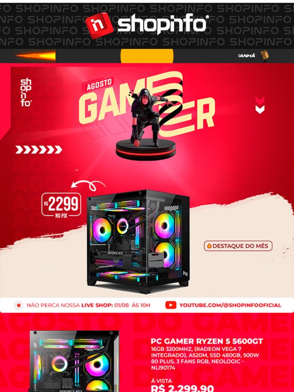 Agosto Gamer chegou: kits por jogo com preço insano!