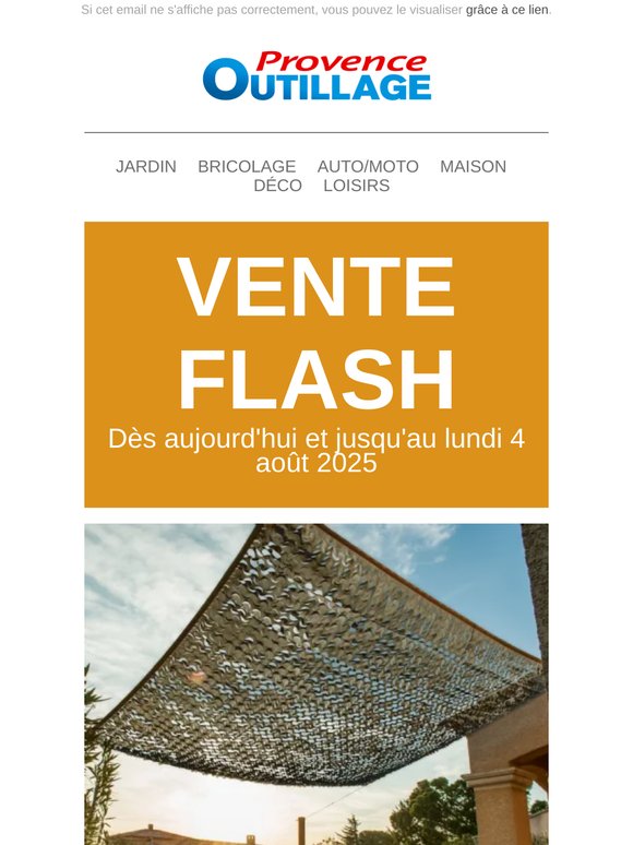 Vente Flash Provence Outillage du 01/08/2025
