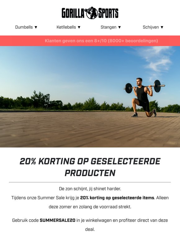Summer sale: 20% korting op geselecteerde items 🌞