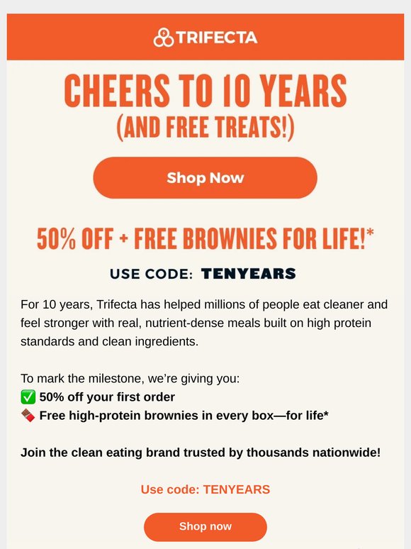 50% off clean eating + free brownies for life! 🍫