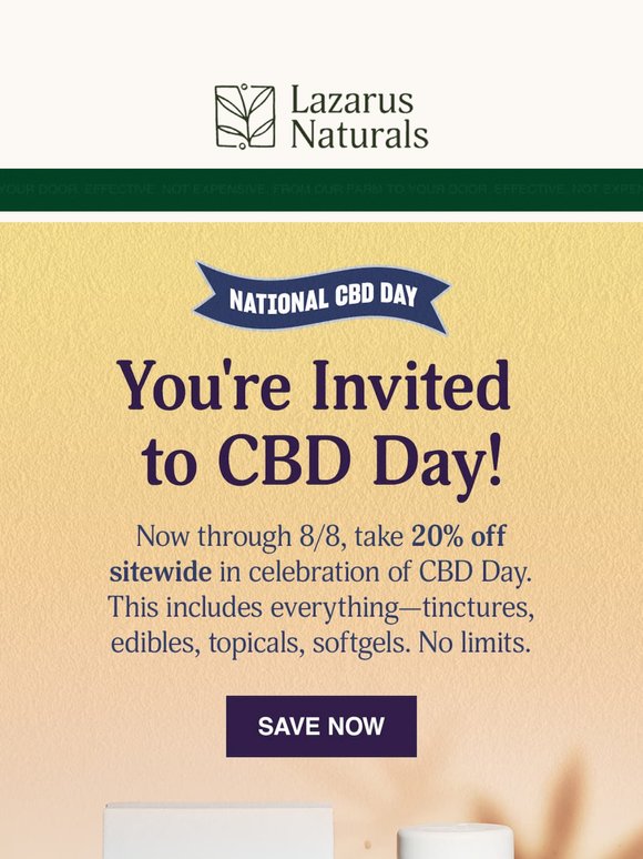 💚 20% Off Just Dropped for National CBD Day! 🎉